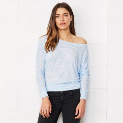 Plain Flowy off-the-shoulder long sleeve t-shirt Bella +Canvas 125 GSM